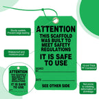 30 Pcs Scaffold Status Tag, 5.75'' x 3.25'' x 0.01'' Attention