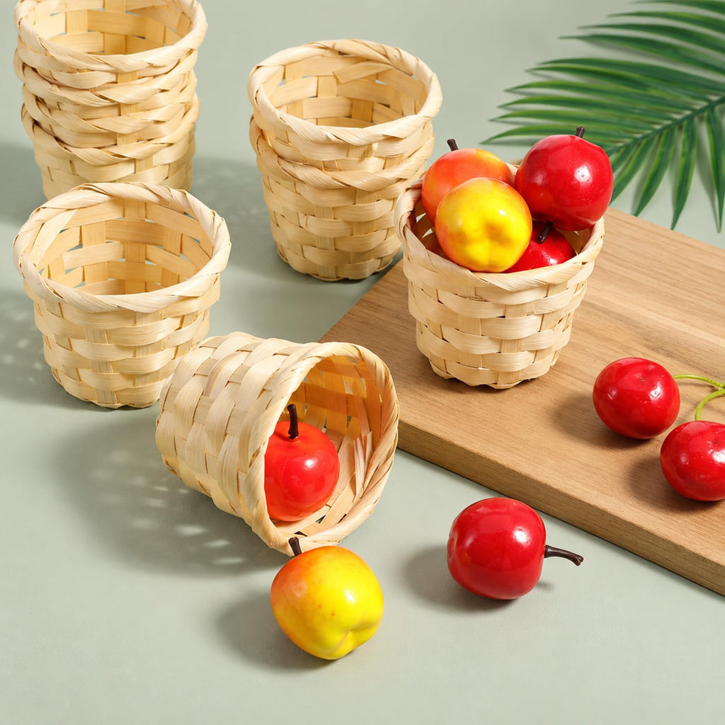 12 Pcs Mini Baskets for Crafts 2.4 x 3 Inch Basket Desktop Clutter