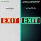 iSYFIX Exit Glow in the Dark Sign, 12x4 Inch, 12 Pack 12 Pk 12x4 Plastic Glow