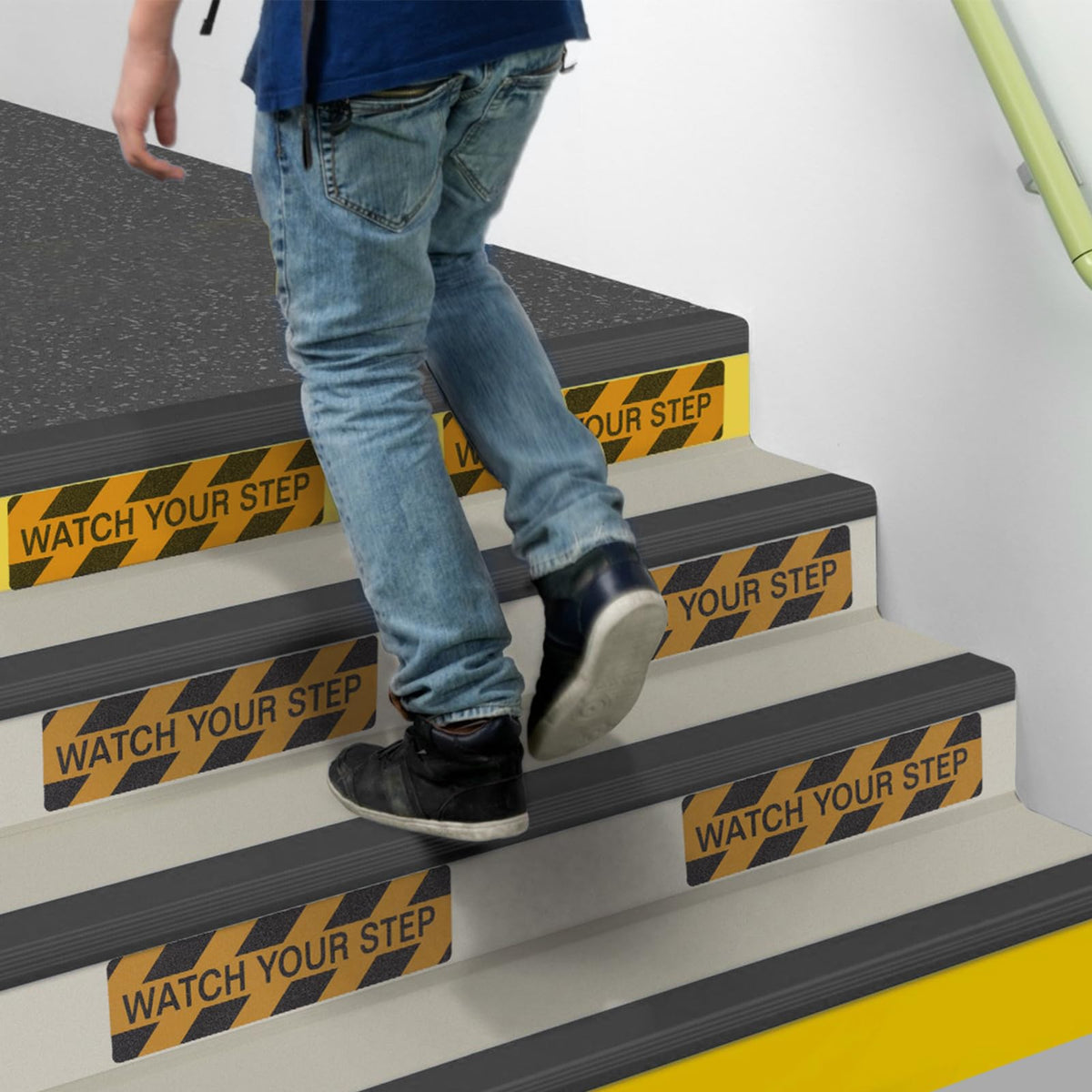 Watch Your Step Decals, 6 x 24 Inch, 6 Pack Caution Warning Stickers