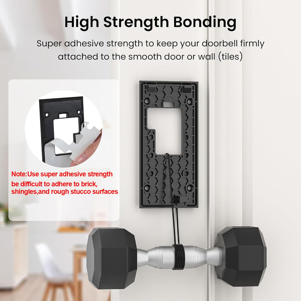 Double Sided Tape for Ring Video Doorbell Mounting - No Drill & Strong Adhesive 6-Pack