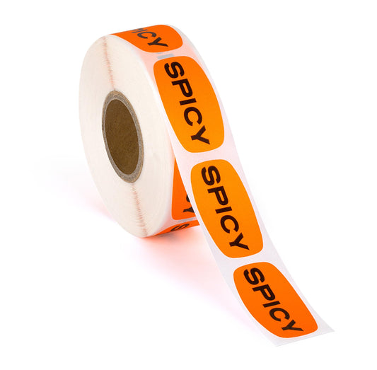 500pcs Spicy Stickers Grocery Store Hot Food Labels 1 Roll by Sutter Signs