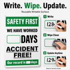 2 Pack Safety First Accident Free Days Aluminum Wall Signs 12×8 in