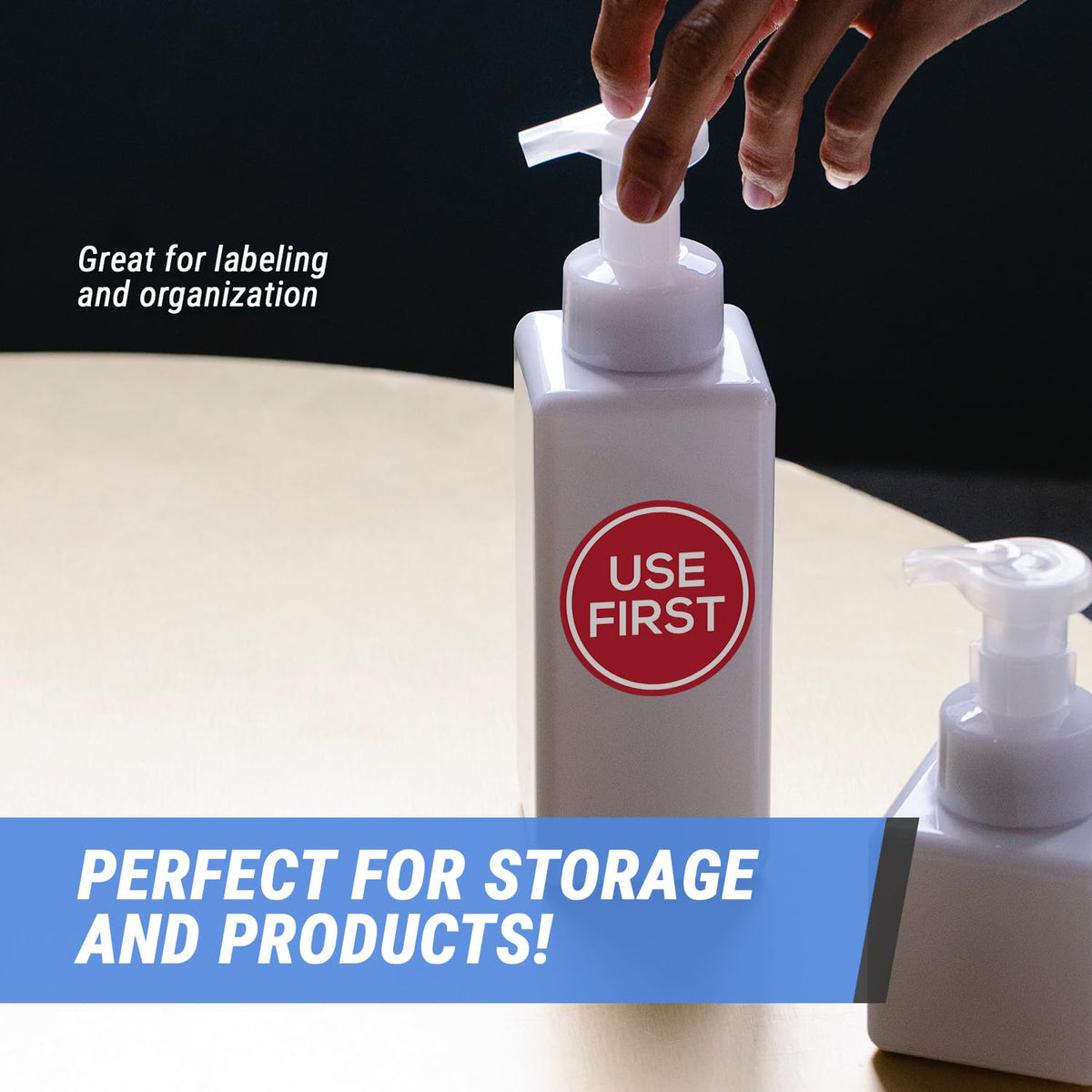 900 Use First Stickers - 2 inch, Circle Dot, Round Food Service Labels/Restaurant Inventory Control/Use First Labels Expiration Stickers, (Red) 900 Labels Red