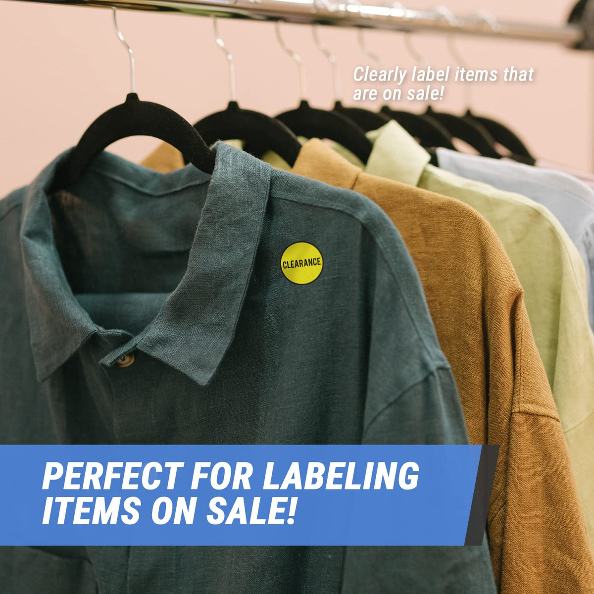 Clearance Stickers, 2 inch, Round, Yellow, 600 Labels