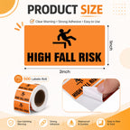 Marspark Roll of 500 High Fall Risk Stickers for Medical Charts, 2" x 1"