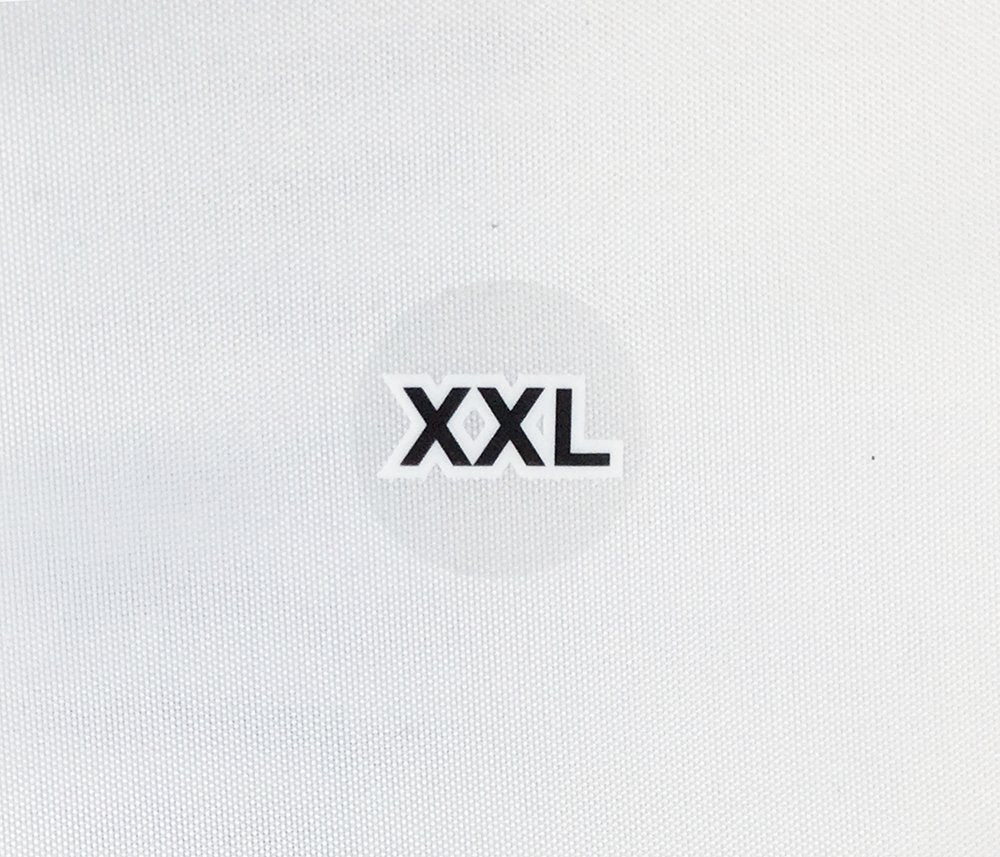 Clear Circle Extra Extra Large XXL Clothing Size Stickers - 3/4 Inch Round, 500 Clear Plastic Adhesive Labels Per Roll for Retail Apparel, Clothing Organization, and Inventory - Made in The USA