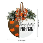Hey There Pumpkin Welcome Hanging Sign Front Door Decor Fall Decorative Wooden Welcome Sign Rustic Porch Decoration for Home Office Garden Farmhouse 12 Inch White