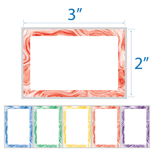 400 Pcs Hello My Name is Name Tags 2x3 Inch Rectangle Stickers, 5 Colors Badge Labels for School Work Office Conferences & Party, Name Tag with Borders, Adhesive Blank Name Sticker Sticker (Frame) Frame