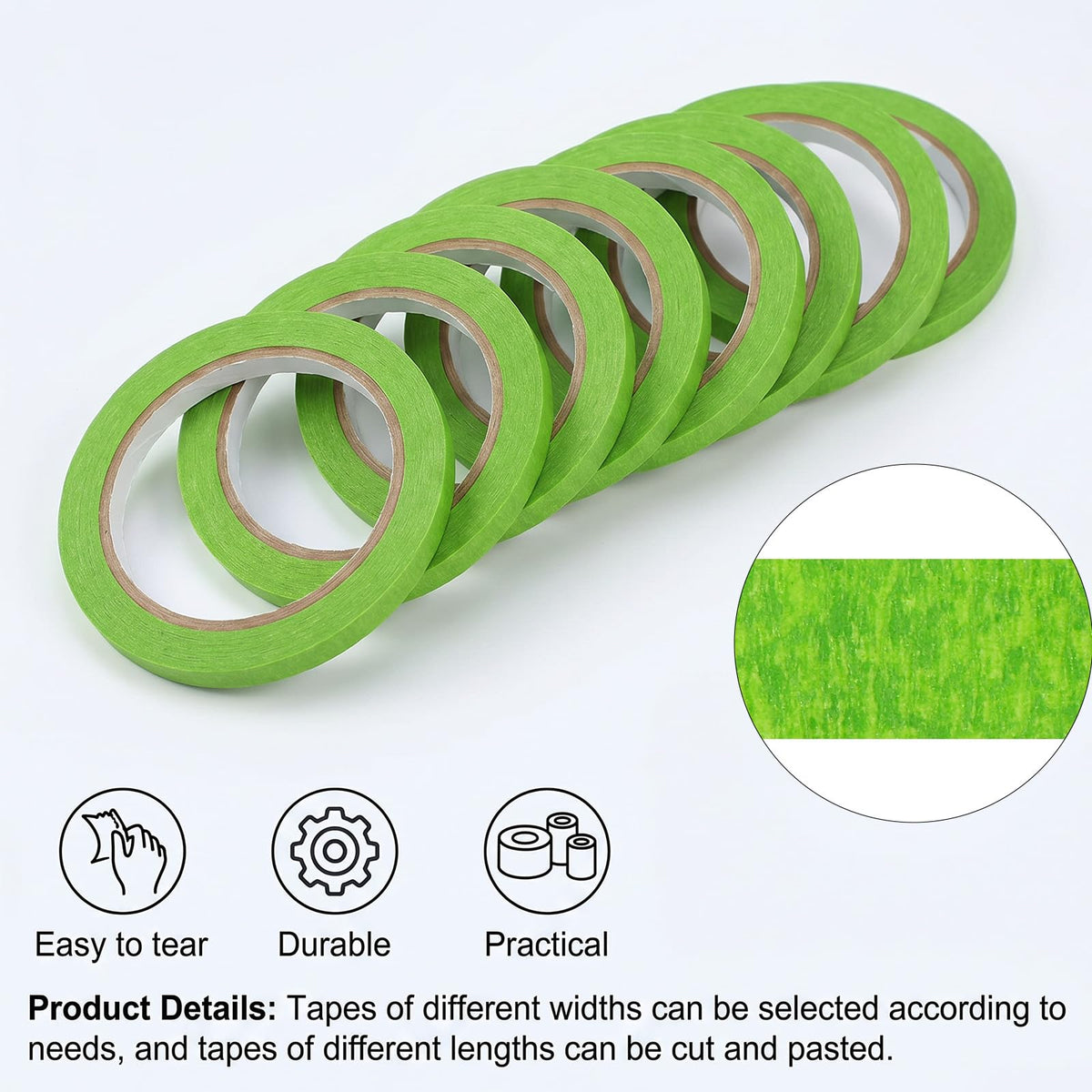 Ouligay 8 Rolls Pinstripe Tape Thin Pinstriping Tapes Painters Tapes Painting 1/8 1/4 1/2 inch Width Masking Tape Paint Pinstripe for DIY Art Projects