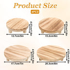 4 Pcs Wooden Risers Display Stands 5", 6", 7", 8", Brown