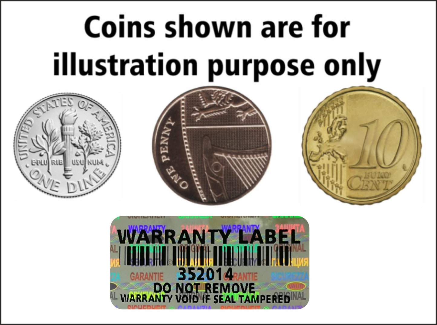 1000 pcs Warranty Seals 1.25 x .59 Inch Security Hologram Stickers, Void Tamper evident Labels