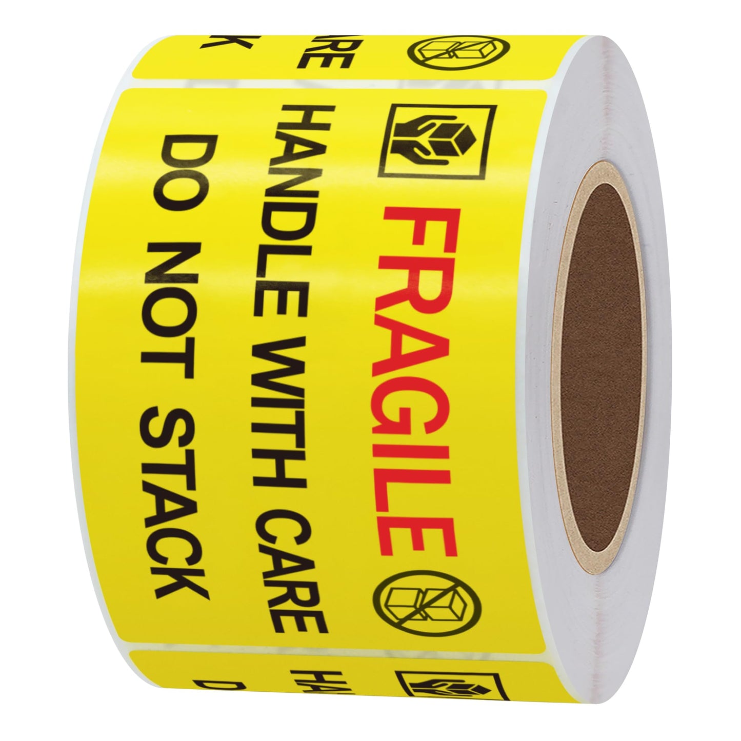 Hybsk 2x3 inch 300pcs Fragile Stickers for Shipping Moving Handle with Care Do Not Stack Yellow Warning Labels (Type 2) Type 2