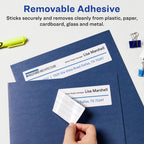 Avery® Matte White Removable Rectangle Labels, Sure Feed® Technology, 3-1/4" x 8-3/8", 75 Removable Labels, Laser/Inkjet Printable 75 labels