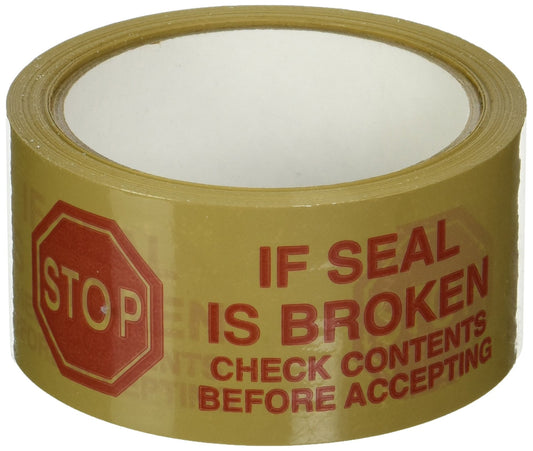 3M - 150SP-10 371 Printed White Carton Sealing Tape - 2 in. x 55 yds. Adhesive Tape Roll with Red “If Seal is Broken” Lettering. Sealants and Adhesives White with Red, 48 Millimeters Width x 50 Meters Length "If Seal is Broken"