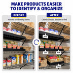 NuBliss Wire Shelf Label Holders, 1-1/4" x 3", Plastic, 25 Pack