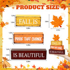 4 Pcs Fall Wooden Decor, Fall Table Decorations Gifts for Home A-Beautiful for Fall