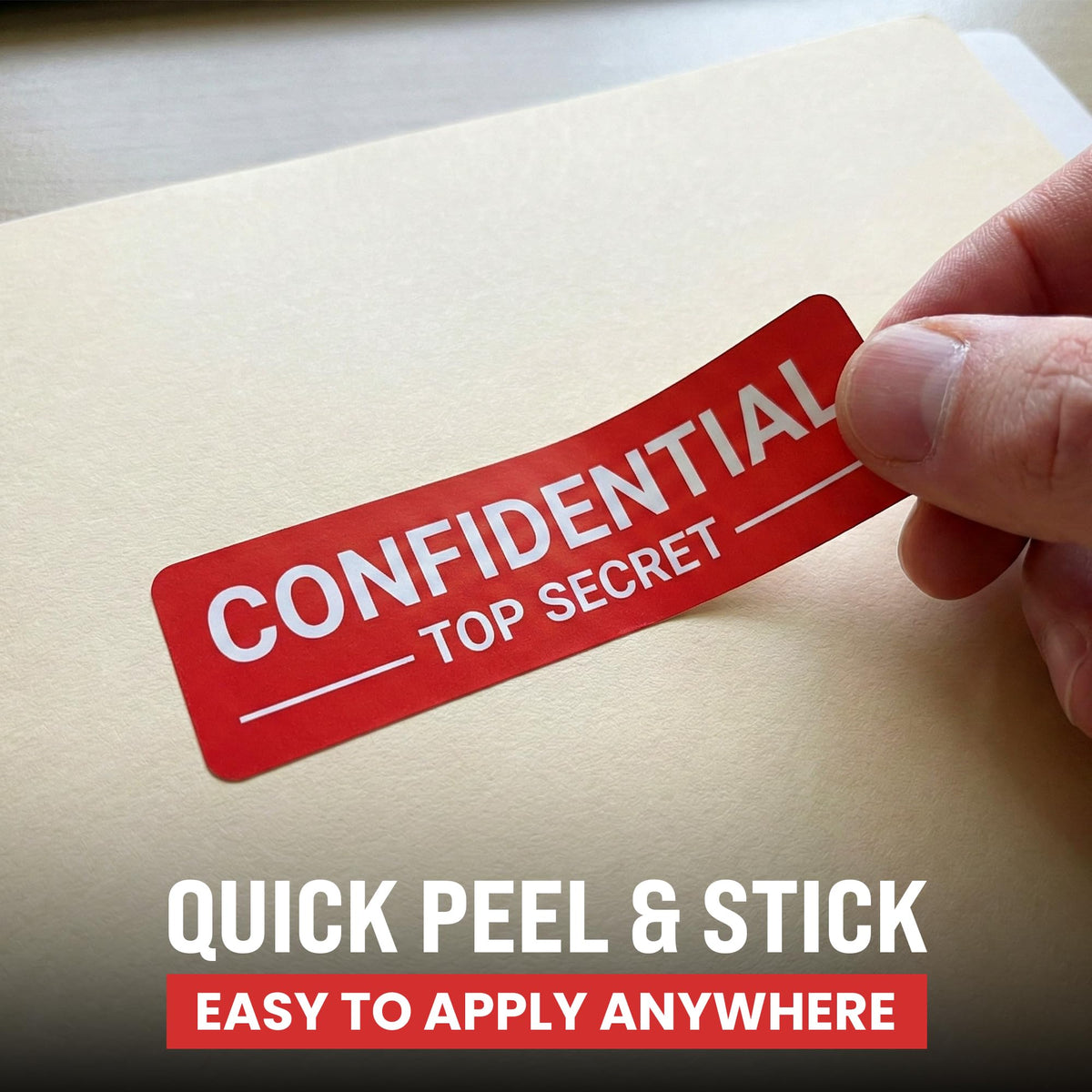 500pcs Confidential Top Secret Stickers for Special Handling Documents, 4" x 1" Bright Red Perforated Labels