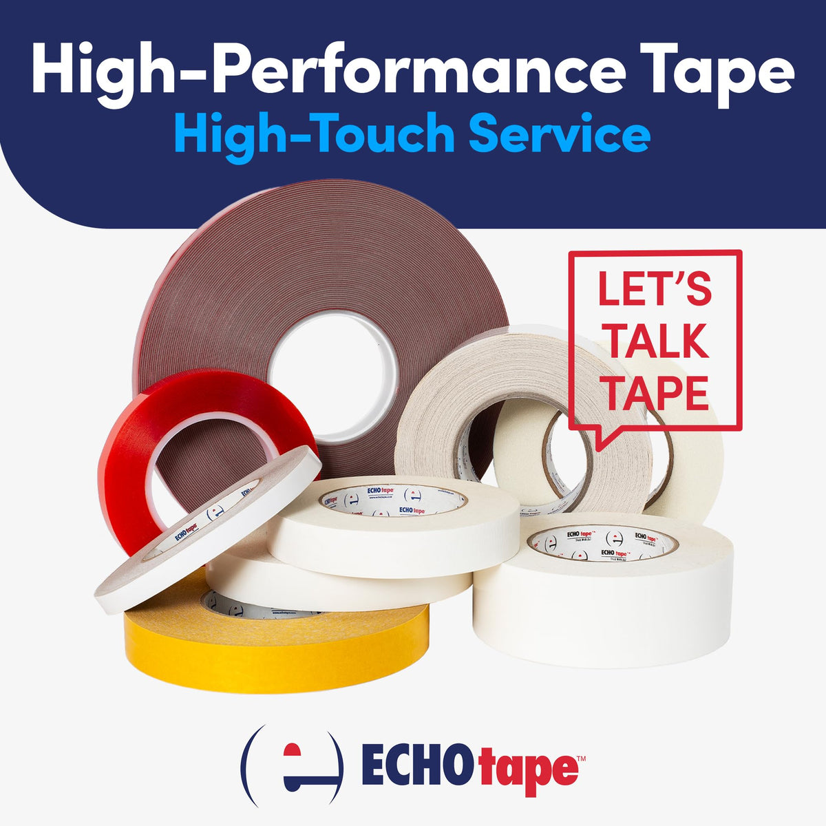 ECHOtape DC-T274A General Purpose Frosted Clear Double Sided Tape for Mounting & Bonding | Double Sided Tape for General Purpose Bonding | Thin Adhesive Tape, 1.89 in x 54.6 yds 1.89 in x 54.6 yds / 48mm x 50m