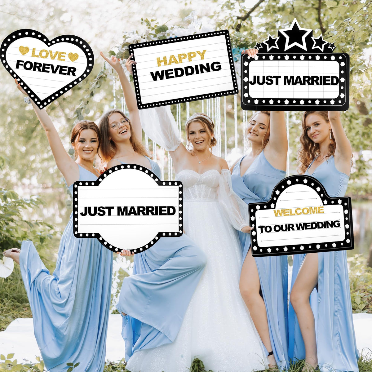 6 Pack Wedding Bottle Service Sign for Entrance with Letters Sticker