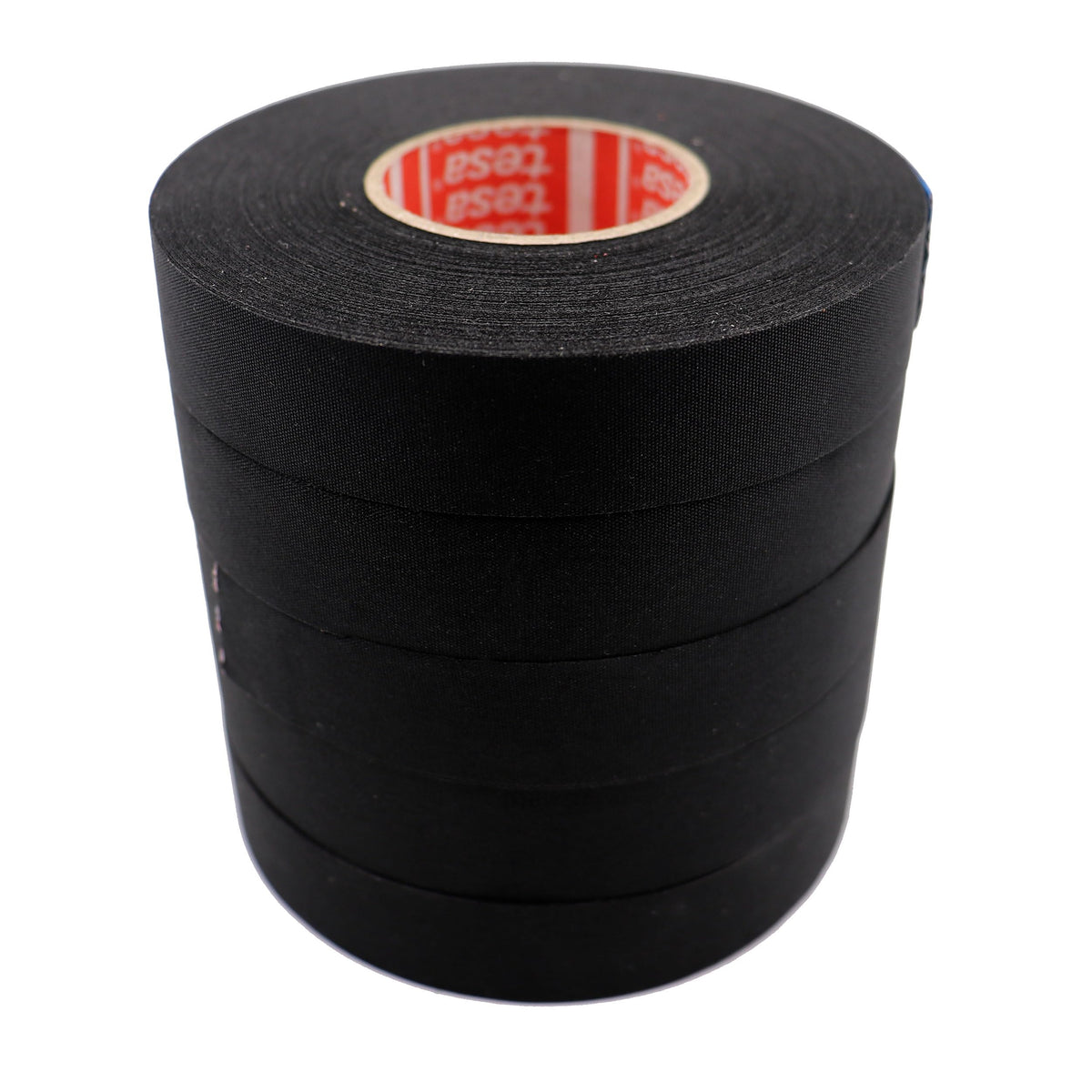 Tesa 51036 19mm*25m Flag-Resistant PET Cloth Automotive Harnesses Tape for Automotive Engine, Protect Against High Temperature, Abrasion, Chemical & Fluid, 5 Rolls