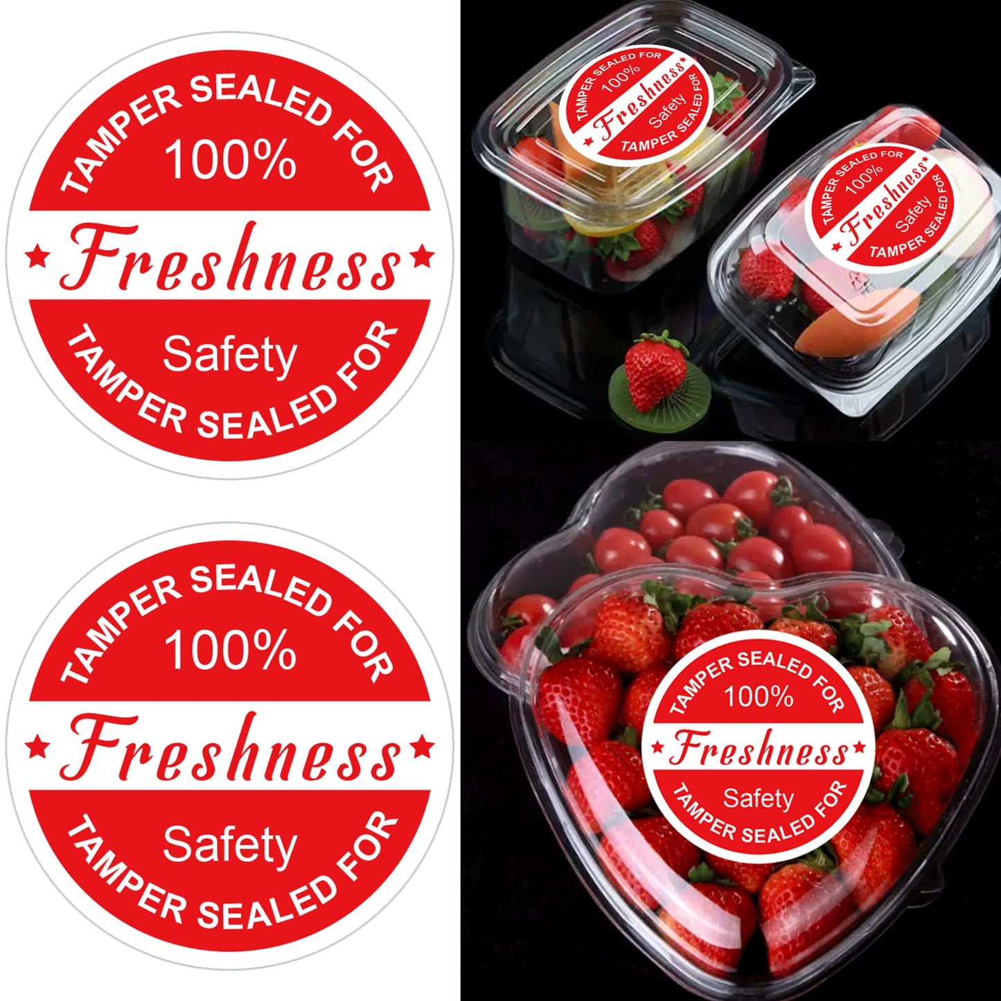 Well Tile Food Delivery Tamper Evident Stickers Safe Secure Tamper Sealed for Freshness Labels - 2 Inch Tamper-Proof Stickers for Safe Food Delivery 500 Pcs