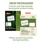 Avery® EcoFriendly Recycled Name Tags, 2-1/3" x 3-3/8", White, Removable Adhesive, 160 Printable Name Badges (42395) 2-1/3" x 3-3/8" 160 badges