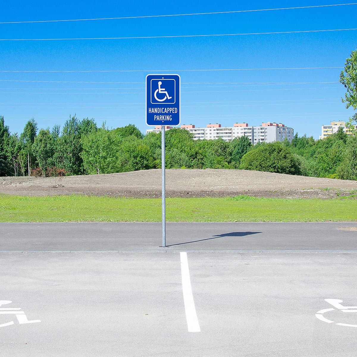 SmartSign Handicapped Parking Sign, 12 x 18 Inches 3M Engineer Grade Reflective Aluminum, Pre-Drilled Holes, USA Made 12" x 18" 12" x 18" EG Reflective Aluminum