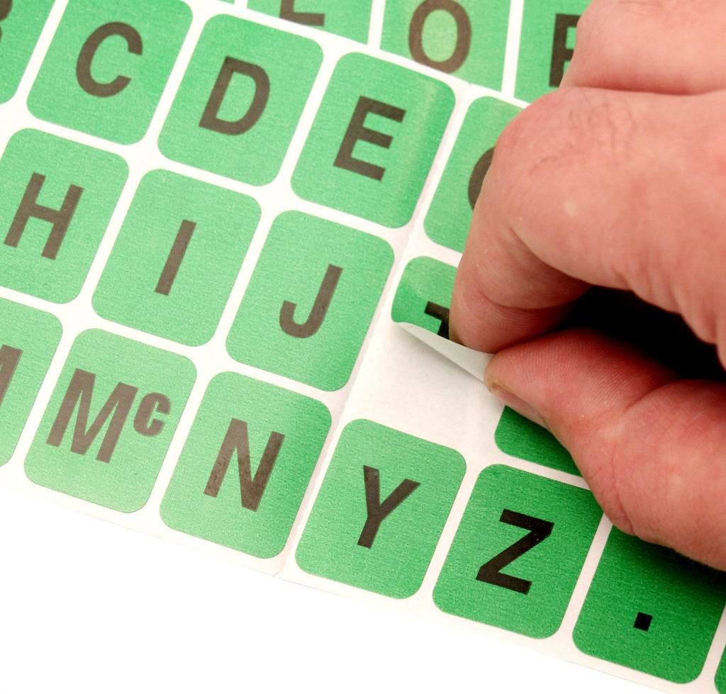 ChromaLabel green alphabet stickers, 1 x 3/4 inch color-coding labels on 10 sheets for organizing and labeling.