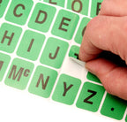 ChromaLabel green alphabet stickers, 1 x 3/4 inch color-coding labels on 10 sheets for organizing and labeling.
