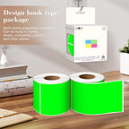 3 x 5 inch Rectangle Sticker Label,250P Adhesive Fluorescent Green Sticker 1 Roll-250PCS