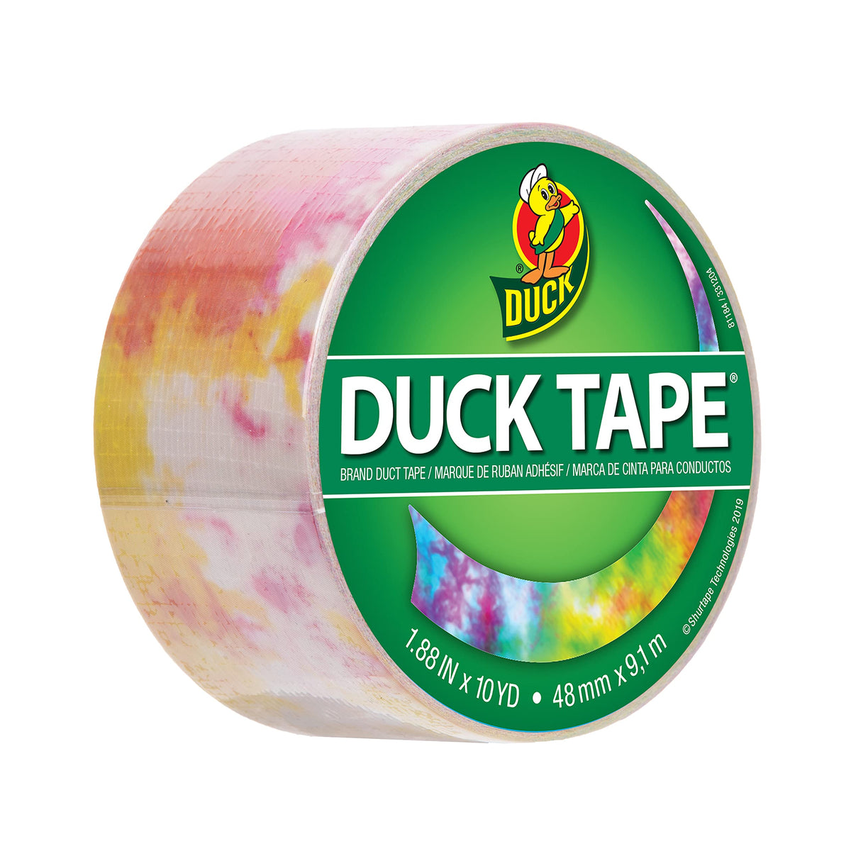 Duck Tape Pattern Colours Tie Dye. Arts & Crafts, DIY, Crafts, Gift Wrapping, Decorative, Scrapbook, Scrapbooking, Bullet Journal, Planner, Party, Festivals, Decoration - 48mm x 9.1m Single Roll