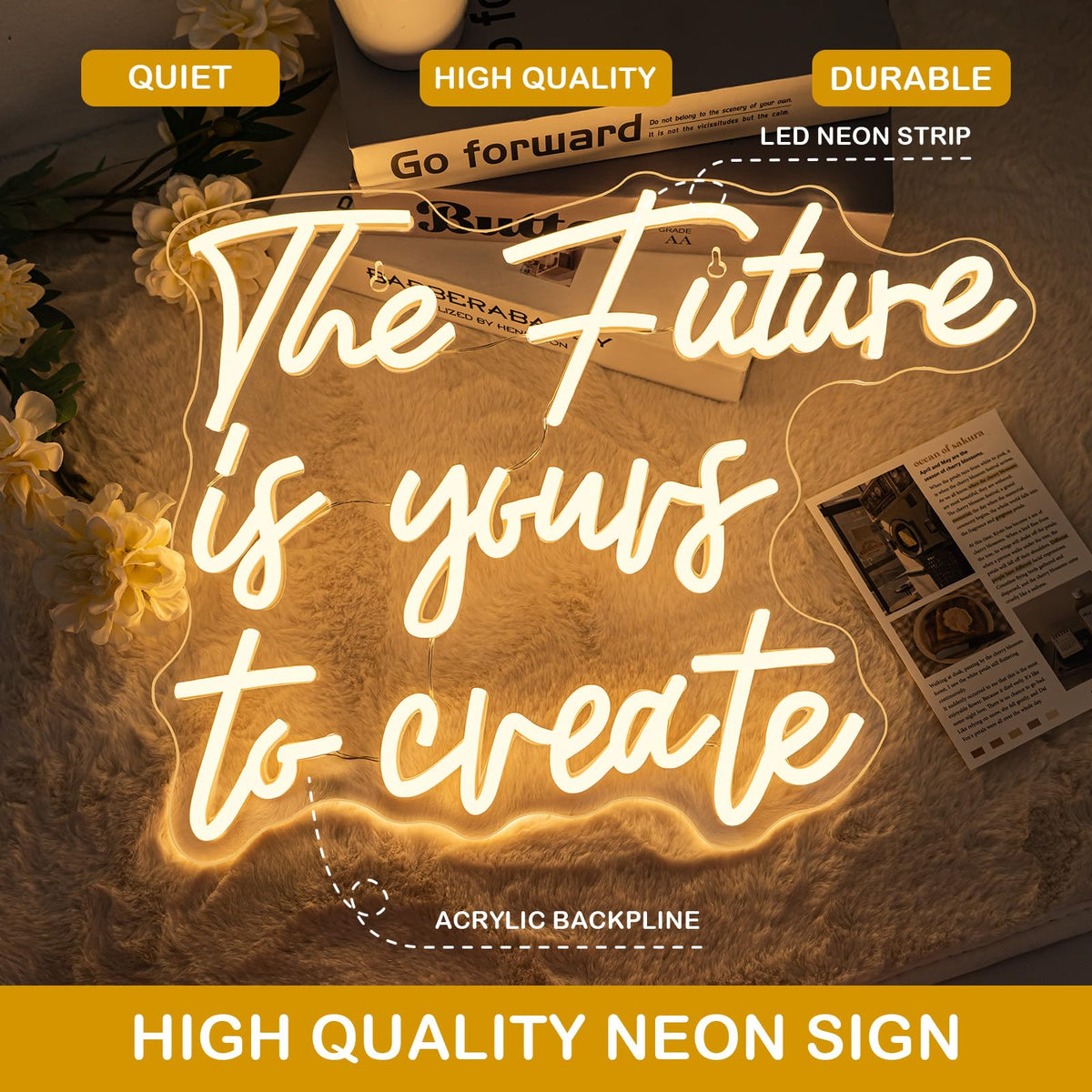 Horseneon The Future Is Yours To Create Neon Sign White Classroom Decor