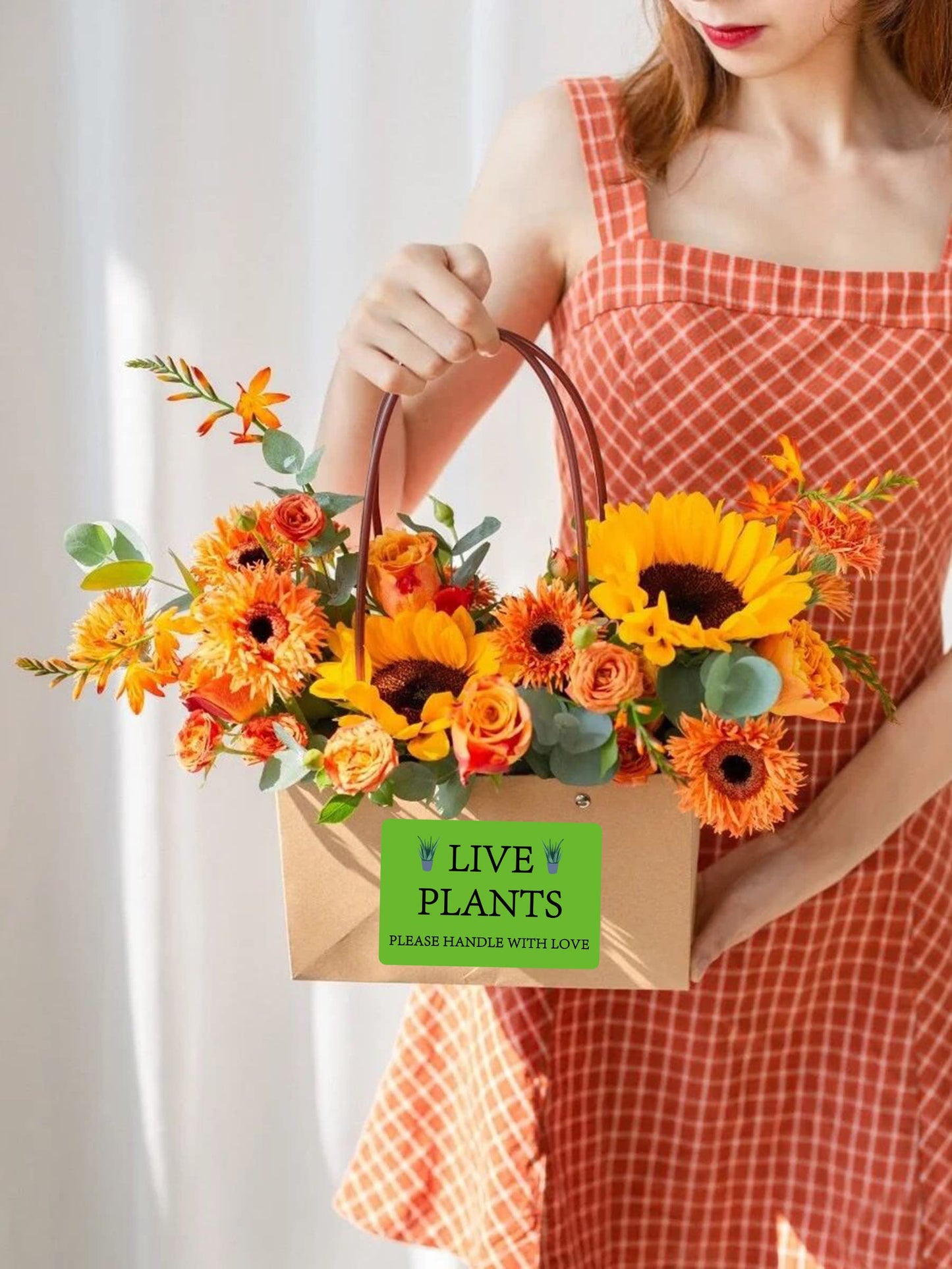300 pcs Green Live Plants Stickers 2x3 inch Please Handle with Love Stickers Fragile Thank You Shipping Labels for Garden Centers Plants Mailing Delivery Containers Shipping Landscaping,Nurseries
