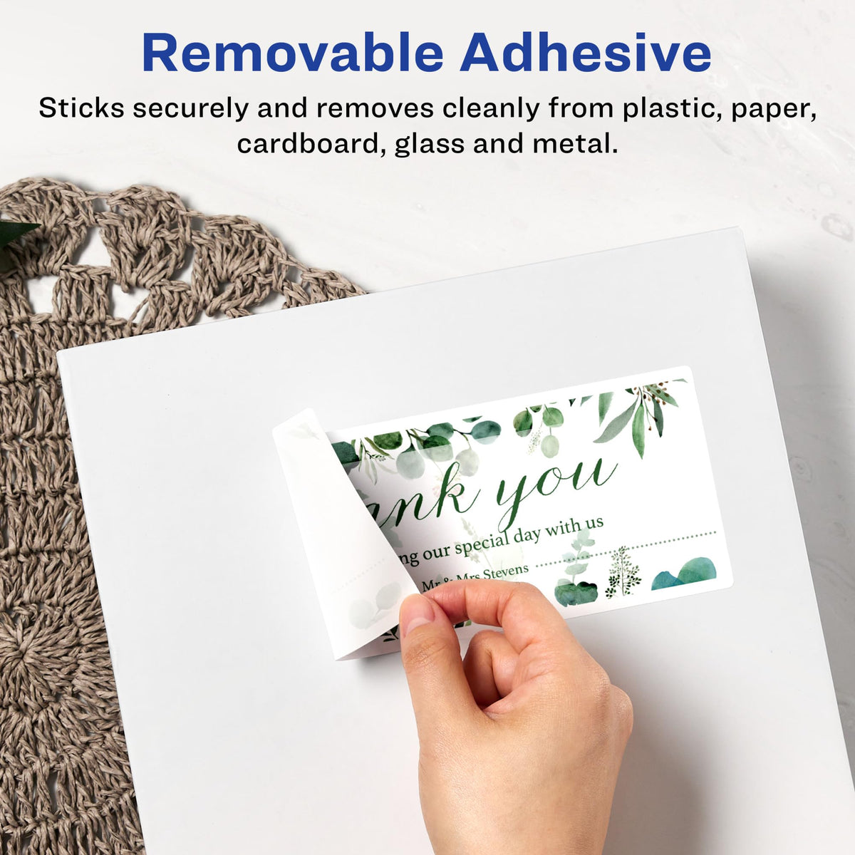 Avery Matte White Removable Rectangle Labels, 11" x 3", 200 Removable Labels, Laser/Inkjet Printable 200 labels