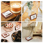 LIANHELILAI Wood Label Holder 2 Pack for Tabletop Stand or Recline