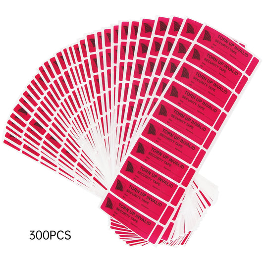 Solitary Walker 300Pcs Tamper Evident Security Labels 1x3 inch Red No Transfer No Damage to Protected Item Prevent Opened Void Tamper Proof Stickers Safety Torn up Invalid Seals Tape