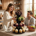 amzwkt 4-Tier Black Cardboard Cupcake Stand 1