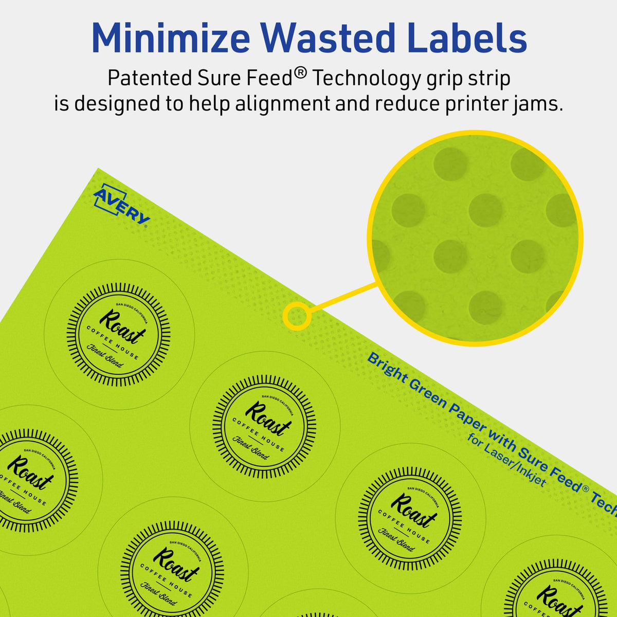 Avery Printable Round Labels, Sure Feed Technology, 1-3/4" Diameter, Bright Green Labels, Print-to-The-Edge, Laser/Inkjet Printable, 400 Total, Great for Stickers and Candles 400 labels