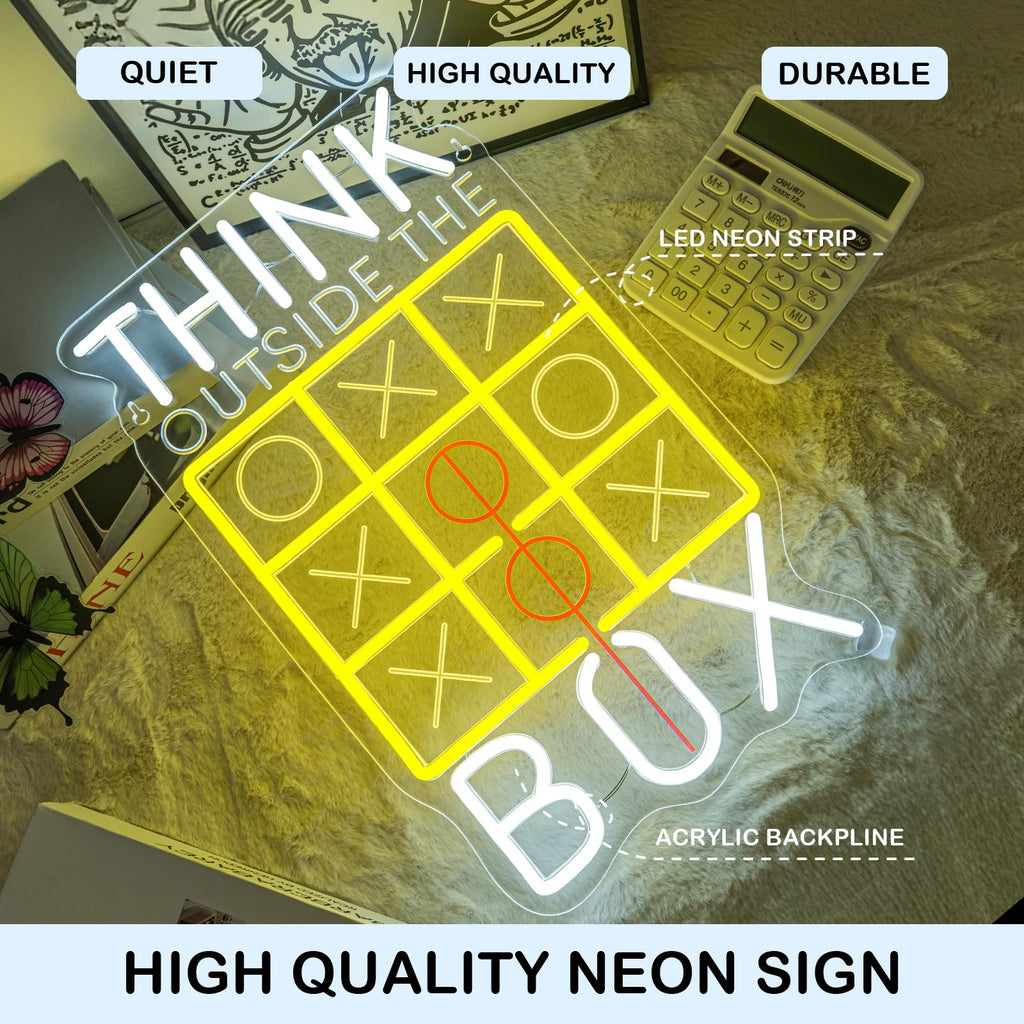 Horseneon Think Outside The Box Neon Sign Classroom Neon Light for Student