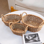 Natural Wicker Seagrass Woven Storage Baskets Set of 3, Oval