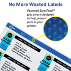 Avery® Print-to-the-Edge Printable Shipping Labels, 3" x 3.75", Matte White, Sure Feed® Technology, Laser & Inkjet Compatible, 150 Blank Labels, Great for Mailing, Branding, and More (6874) 1