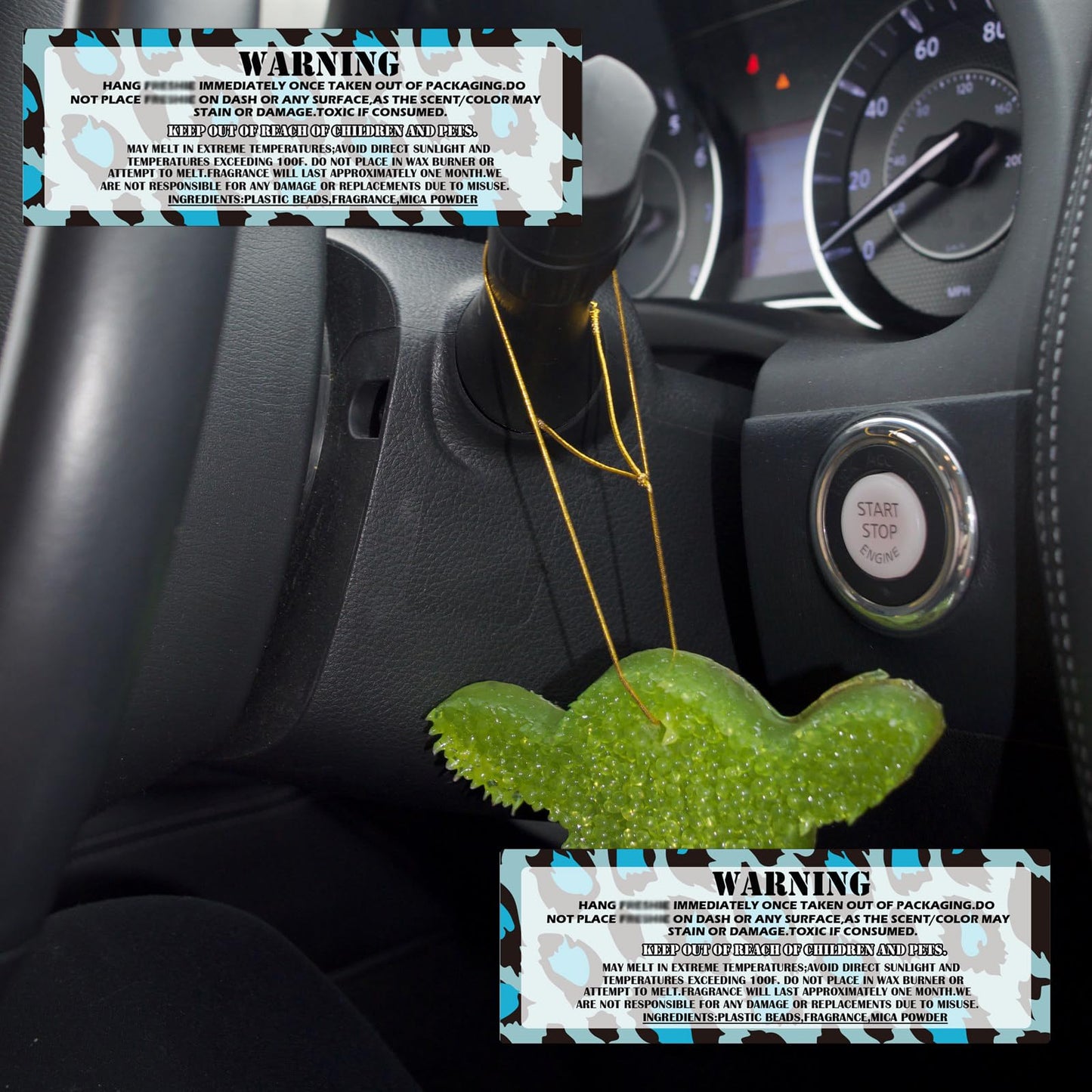Car Freshness Warning Label Stickers - 300 Pcs, 1 x 3.5 inch, Blue