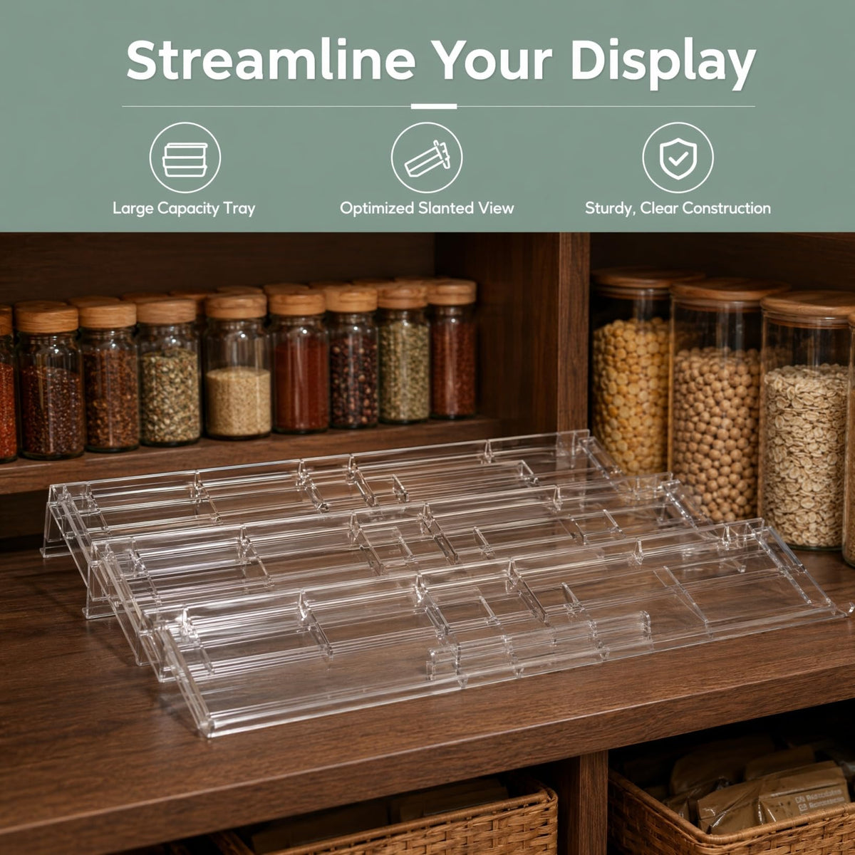 PartyKindom Food Display Riser Layer Plastic for Supermarket Cold