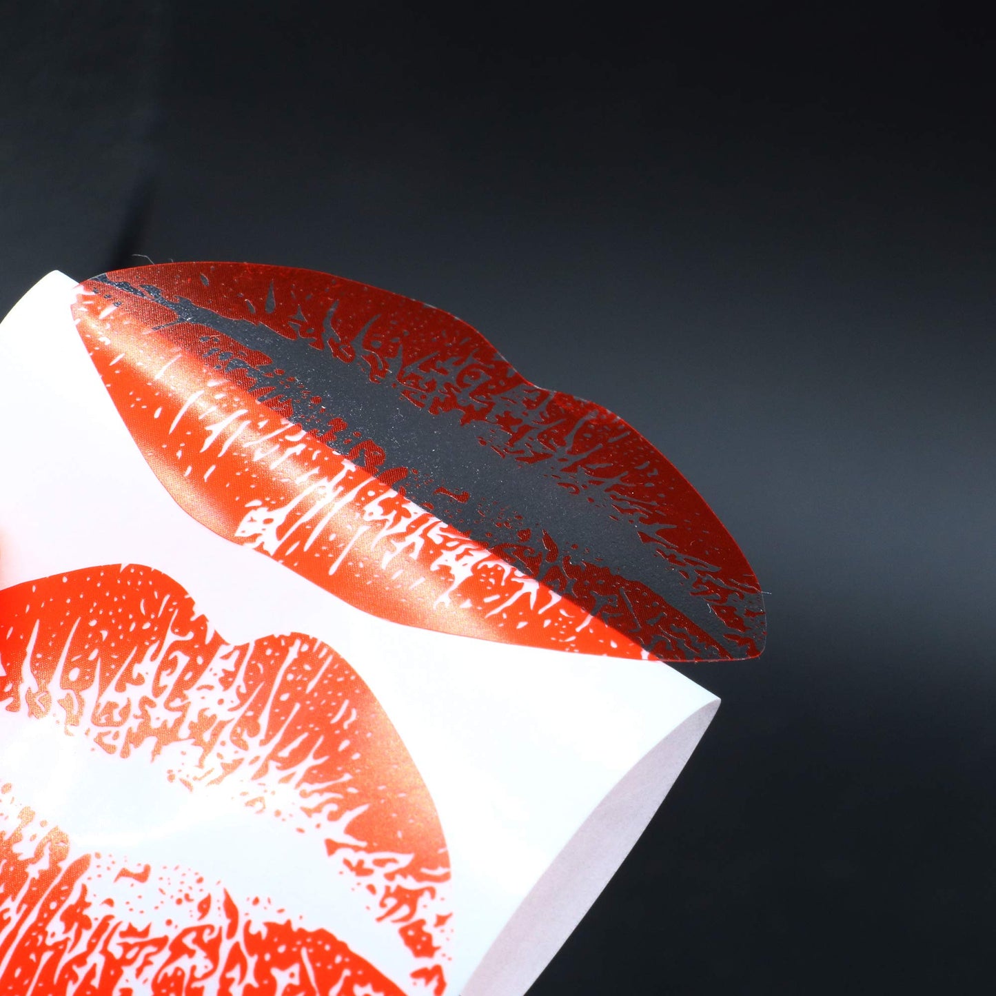 Hybsk Clear Red Kissing Lips Removable Body Stickers Total 300 Per Roll (Transparent Clear Paper) Transparent Clear paper