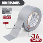 Avery Dennison Duct Tape, Heavy Duty PVC Easy Tear Tape, Strong Adhesive Waterproof Duct Tape for Indoor Outdoor Repairs, 2 in x 36 Yard, Silver, 1 Roll 2 in x 36 Yard(615)