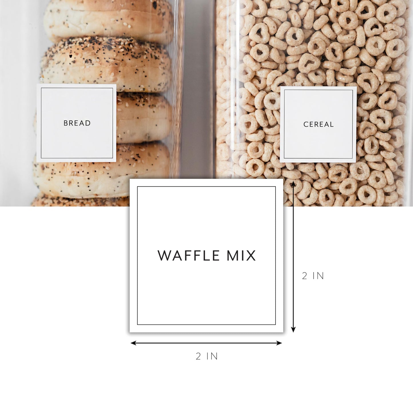 Pantry Labels - 156 Minimalist Kitchen Labels for Containers, Canisters & Food Storage on White Sticker with Black Text Modern White Pantry Labels