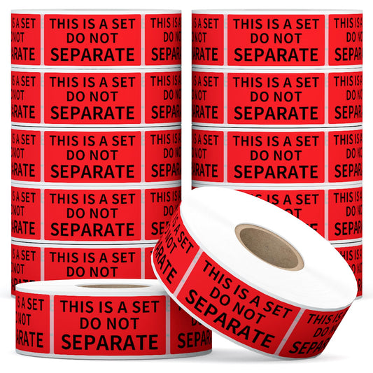 12 Rolls 1" x 2" This is a Set Do Not Separate Labels, Fluorescent Red Packing Labels Stickers for Shipping Bundle Sets and Multi-Pack Products