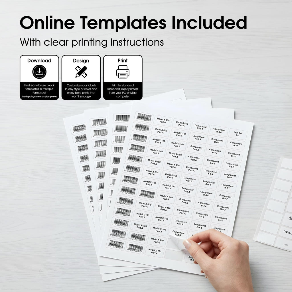 1" X 0.5" Matte White Printable Barcode Labels (100 Sheets, 16000 Stickers) 1" X 1/2" 100 Sheets