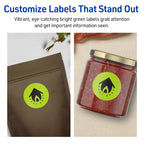 Avery Printable Round Labels, Sure Feed Technology, 1-3/4" Diameter, Bright Green Labels, Print-to-The-Edge, Laser/Inkjet Printable, 400 Total, Great for Stickers and Candles 400 labels